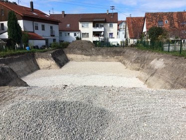 Baugrube Mehrfamilienhaus Geislingen