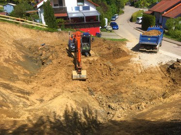 Baugrube Einfamilienhaus Reichenbach u. Rechberg